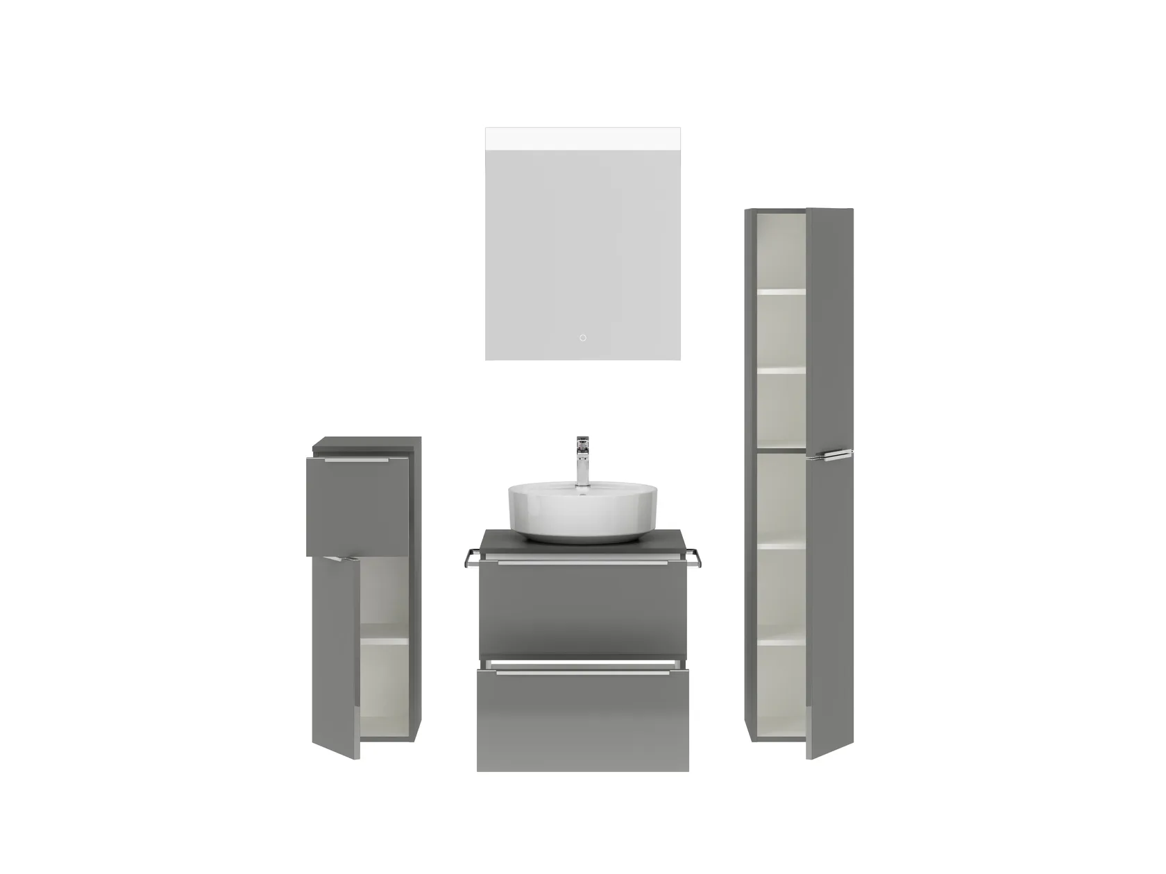 Verges Concept 60 meuble vasque + miroir + armoires latérales 2