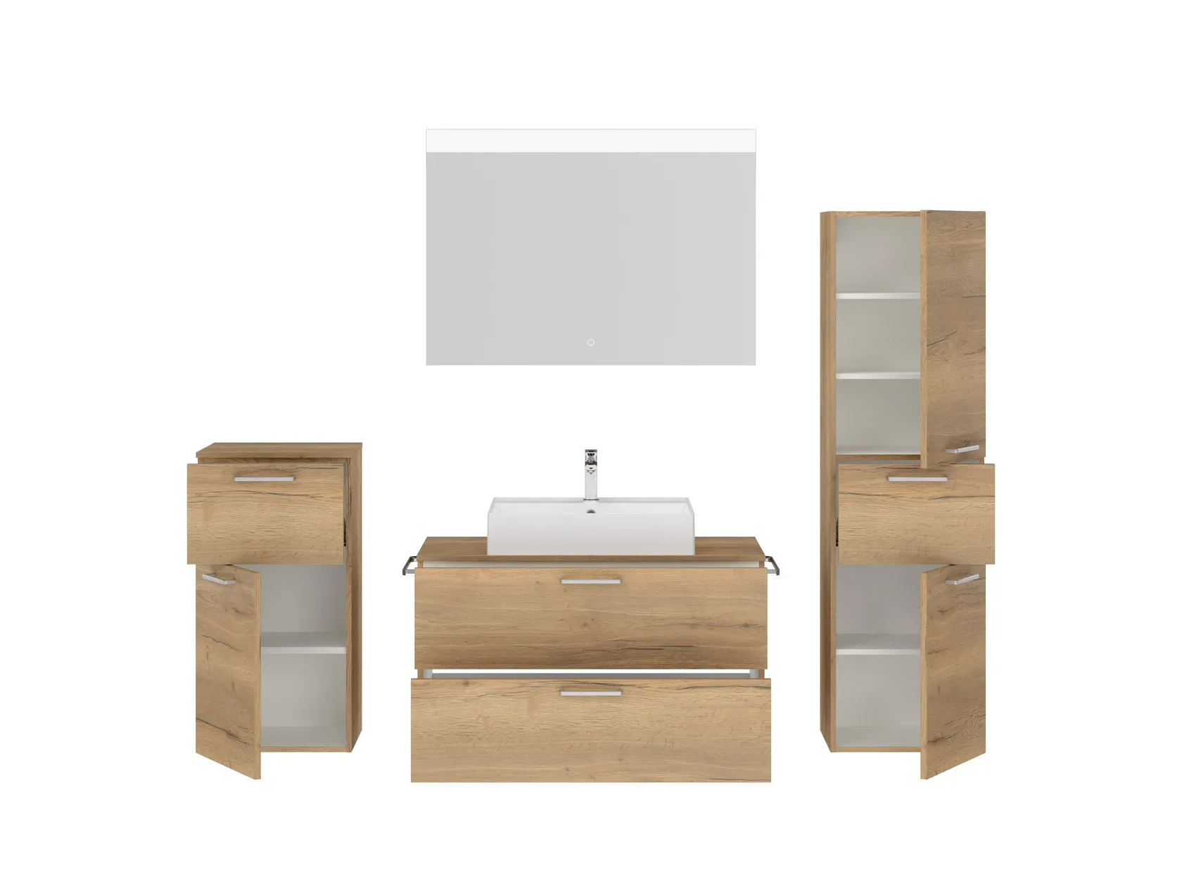 Verges Concept 100 meuble vasque + miroir + armoires latérales 2