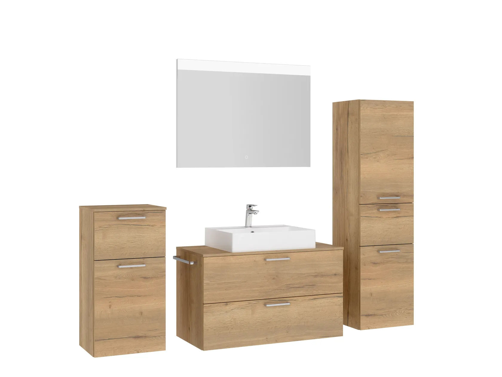 Verges Concept 100 meuble vasque + miroir + armoires latérales 3