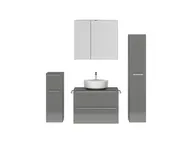 Verges Concept 80 meuble vasque + armoire de toilette + armoires latérales 1