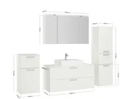 Verges Concept 120 meuble vasque + armoire de toilette + armoires latérales 4